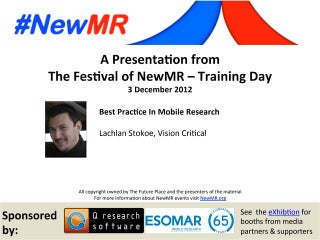 Best Practices in Mobile Research