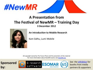 An introduction to Mobile Research