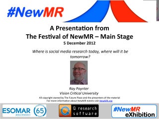 Where is social media research today, where will it be tomorrow?