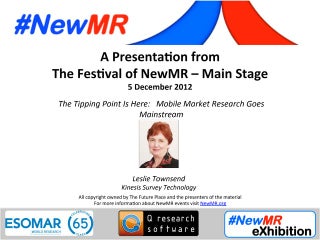 The Tipping Point Is Here: Mobile Market Research Goes Mainstream