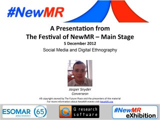 Social Media and Digital Ethnography