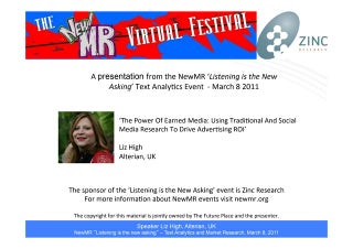 The Power Of Earned Media: Using Traditional And Social Media Research To Drive Advertising ROI