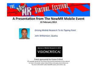 How Empowering the Mobile Research Proposition Will Drive Mobile Research to its Tipping Point