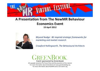 BEyond Nudge : BE inspired strategic frameworks for marketing and market research