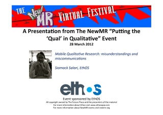 Mobile qualitative research: misunderstandings and miscommunications