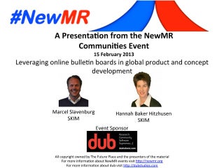 Leveraging online bulletin boards in global product and concept development