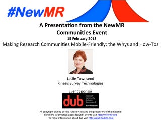 Making Research Communities Mobile-Friendly: the Whys and How-Tos