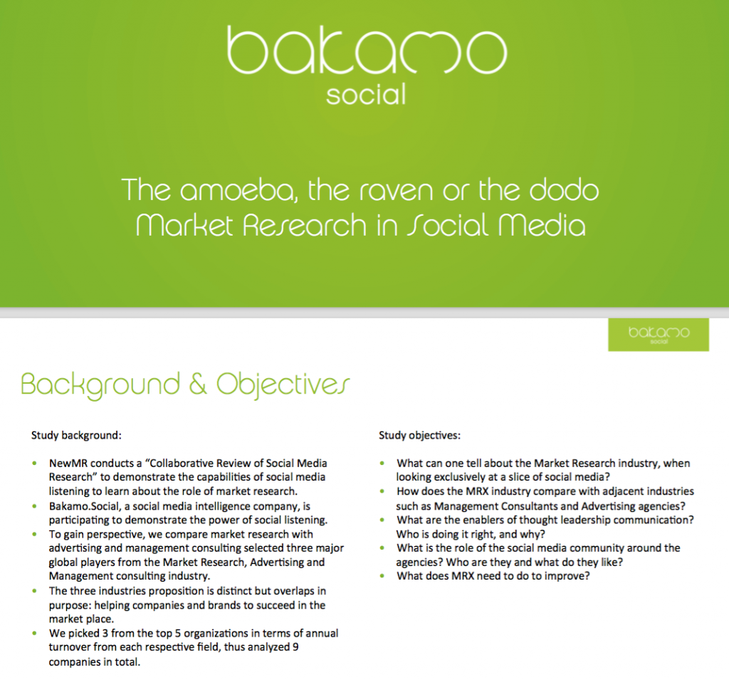 Market Research is too inward looking – Social Media analysis by Bakamo Social