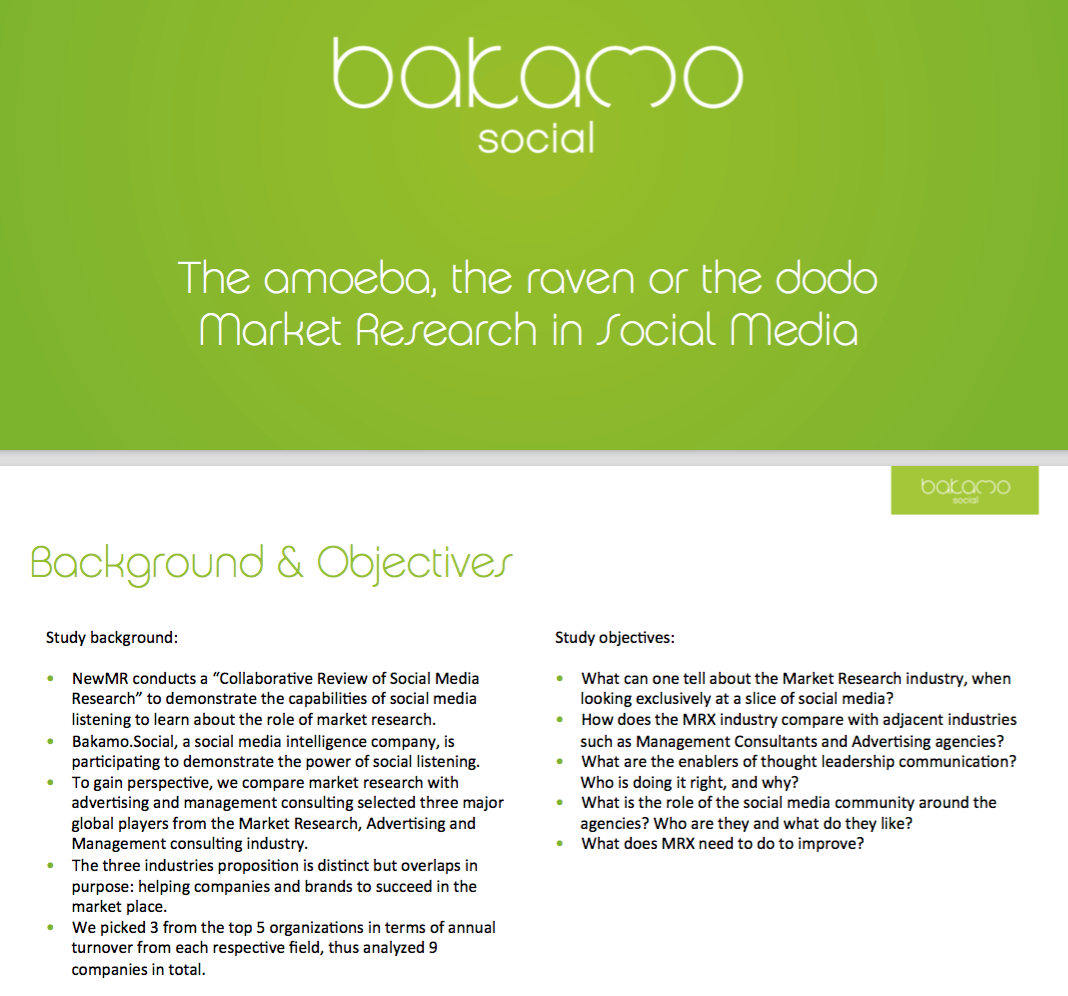 Market Research is too inward looking – Social Media analysis by Bakamo Social