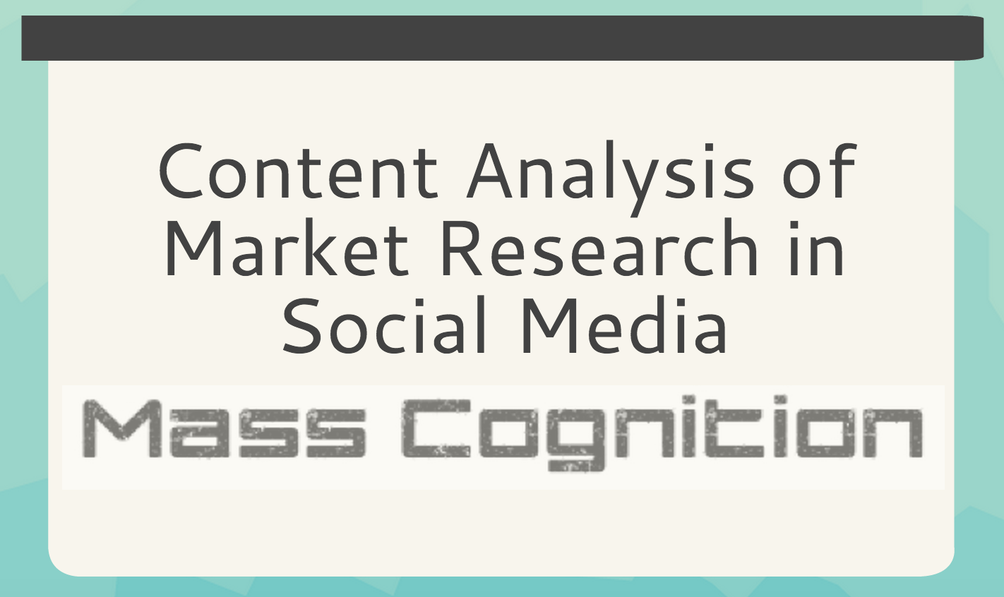 Market Research, not a hot topic in Social Media