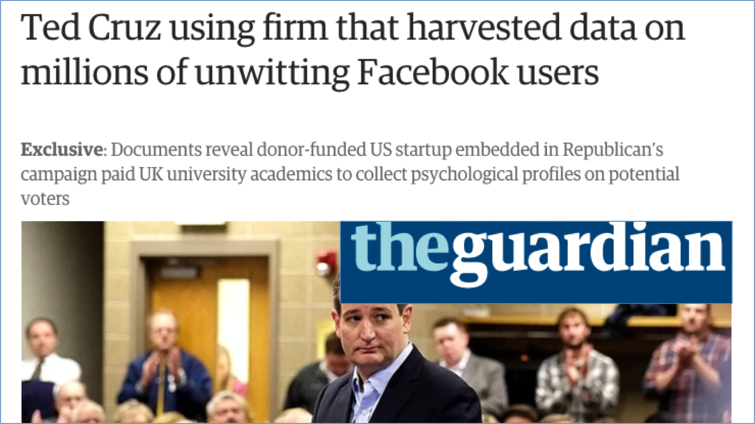 UK researchers help Ted Cruz harvest data from unaware Facebook users
