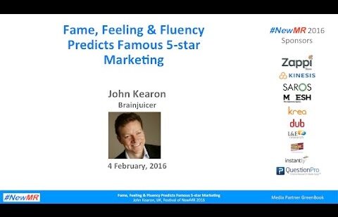 Fame, Feeling & Fluency  Predicts Famous 5-star Marketing