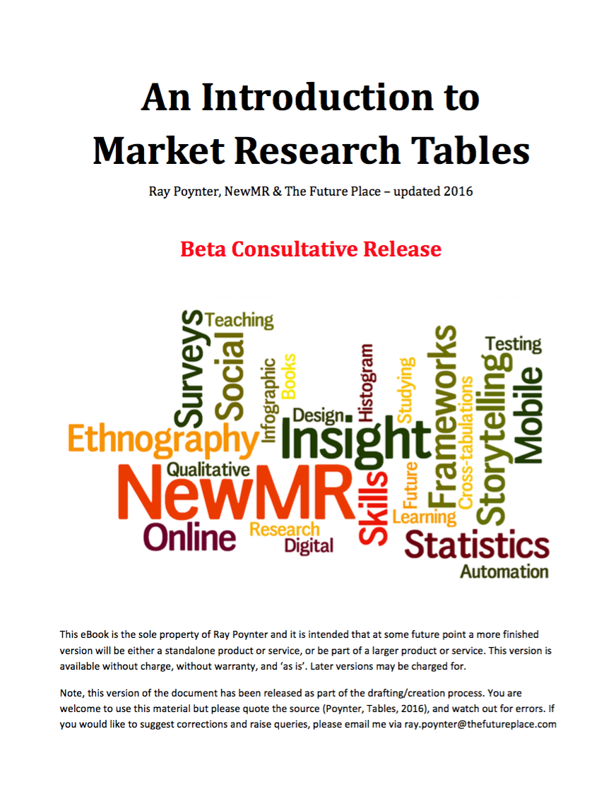An Introduction to Market Research Tables – Request for Feedback
