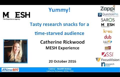 Yummy! Tasty research snacks for a time-starved audience