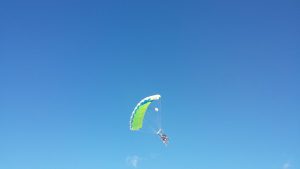 Blue sky and parachute