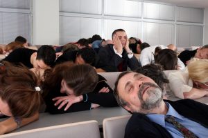 People falling asleep in a presentation