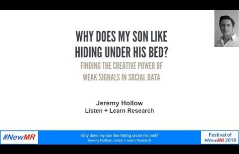 Why does my son like hiding under his bed? Finding the creative power of weak signals in social data.