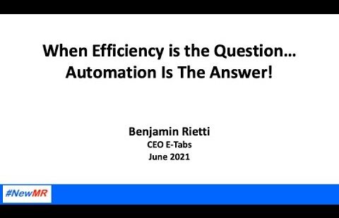 When efficiency is the question, automation is the answer!