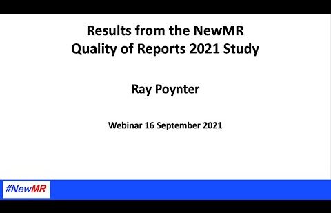 Results from the NewMR Quality of Reports 2021 Study