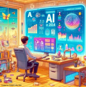 Image portraying AI and change in 2024