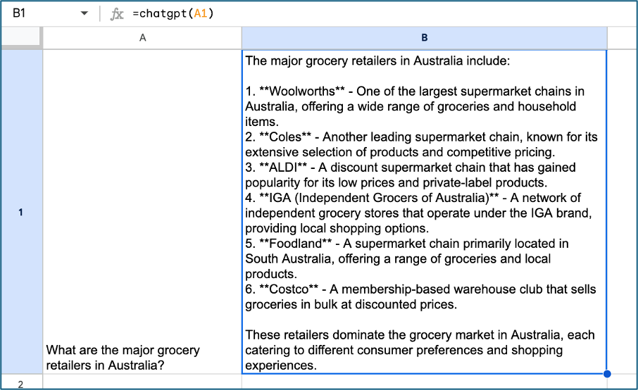 A question about grocery retailers