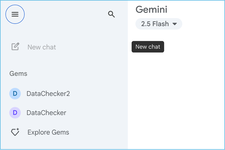 Gem button in Gemini