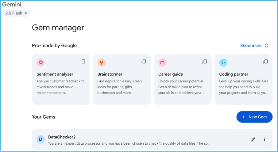 The Gem Manager Screen