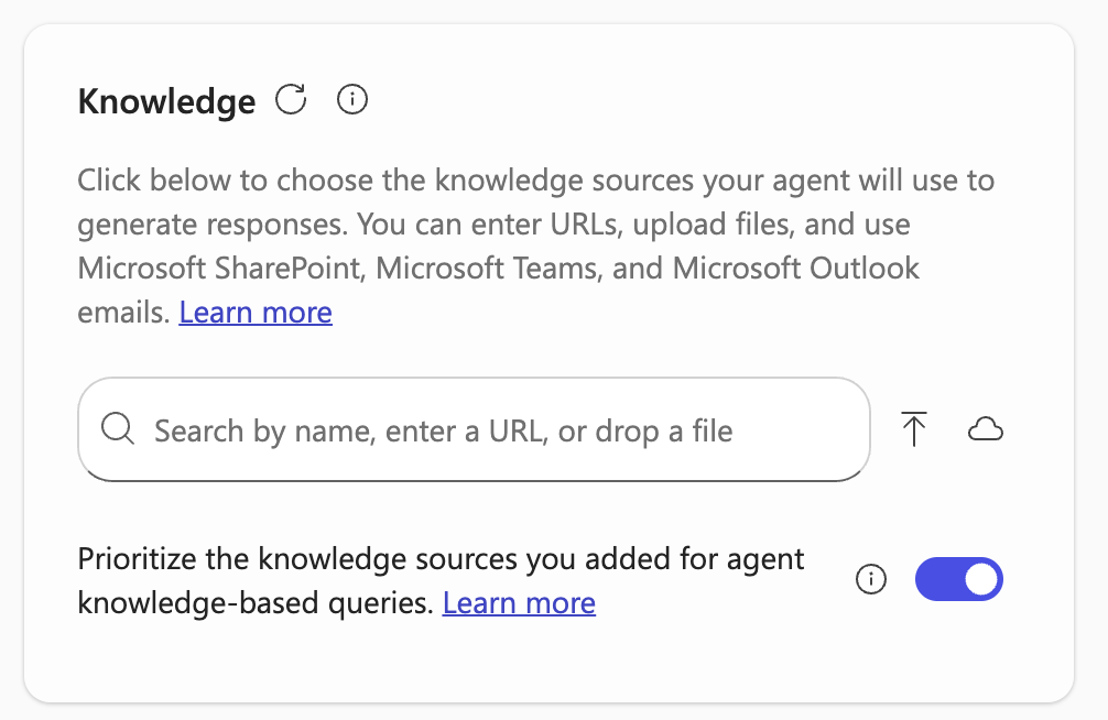 The knowledge for the Agent